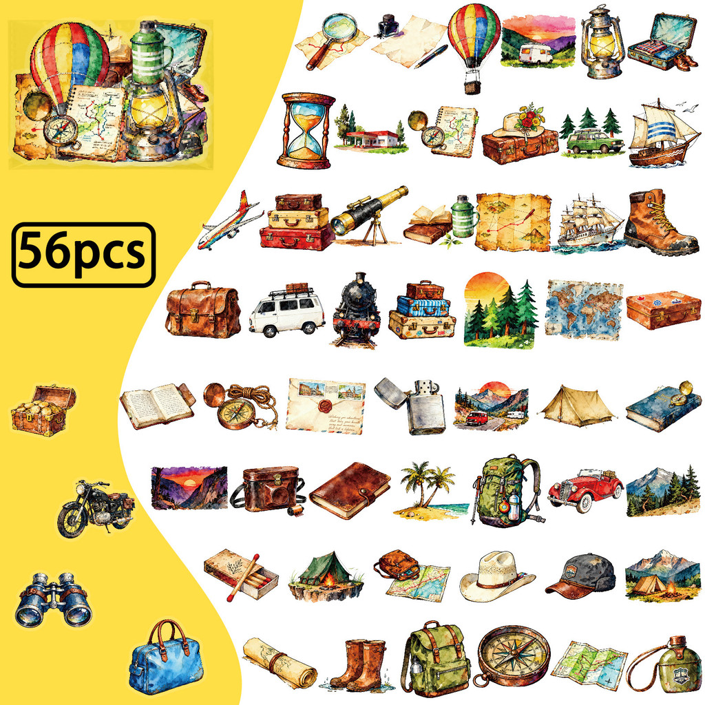 Outdoor Adventure Stores - 56 stuks reis- en outdoor PET-stickers
