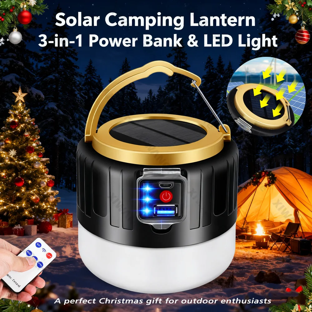 Outdoor Adventure Ideas - Alles-in-1 campinglantaarn op zonne-energie met powerbank