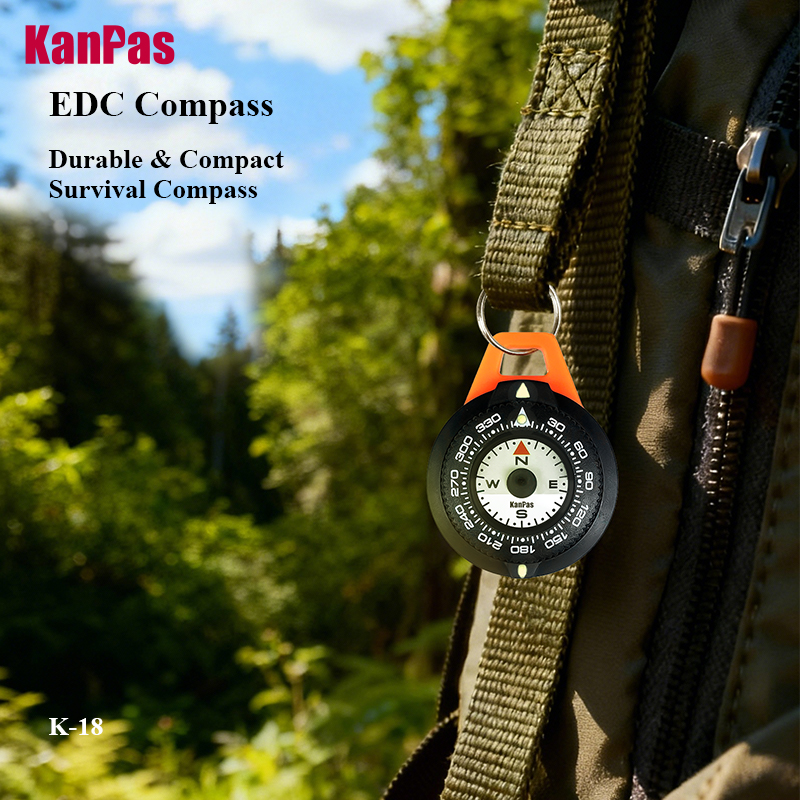 Outdoor Adventure Gear - KANPAS EDC Mini-kompas, Lichtgevend kompas voor