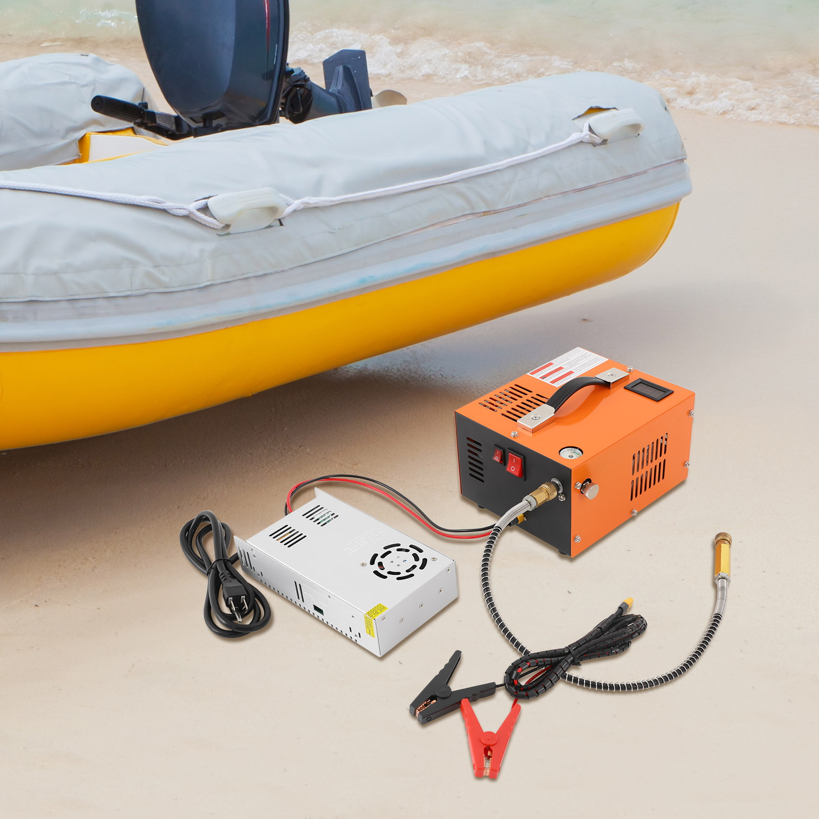 Oranje RVS hogedruk luchtcompr - Outdoor Adventure Ideas recensie en prijs