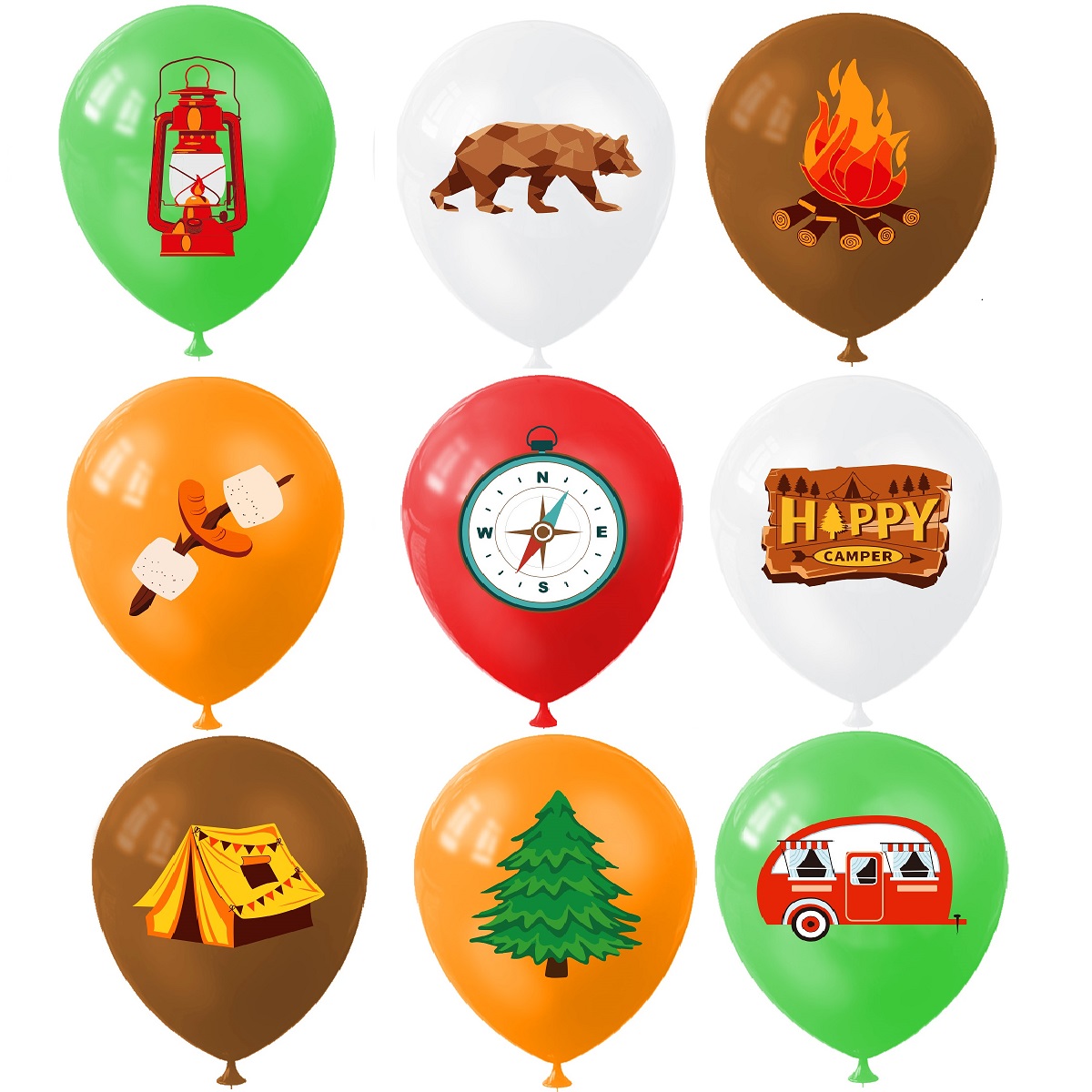 9-delige Happy Camping Ballon, - Outdoor Adventure Boys recensie en prijs